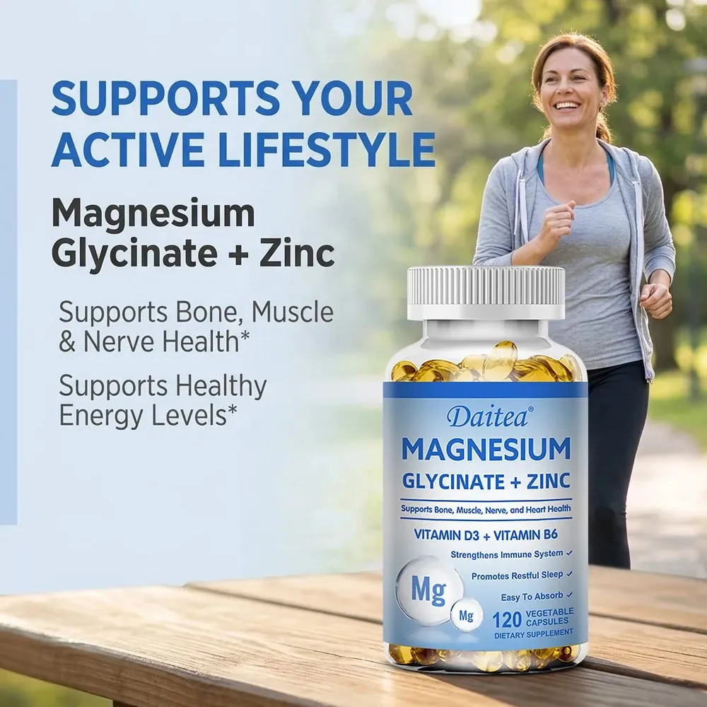 Glicinato de magnésio + zinco - melhora a qualidade do sono, promove a saúde cardiovascular dos ossos e do coração, promove a digestão intestinal