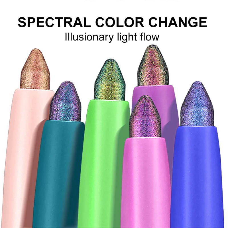Sombra que muda de cor, delineador multicromado à prova d'água, longa duração, creme suave, forro em gel, maquiagem para os olhos, glitter, sombra