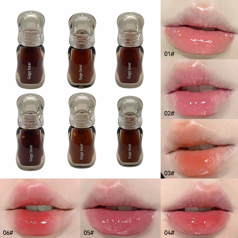 Gege Bear Crystal Gloss Lip Tint — Autumn/Winter Hydrating Formula Mirror-Gloss Finish Youthful Plumping Effect