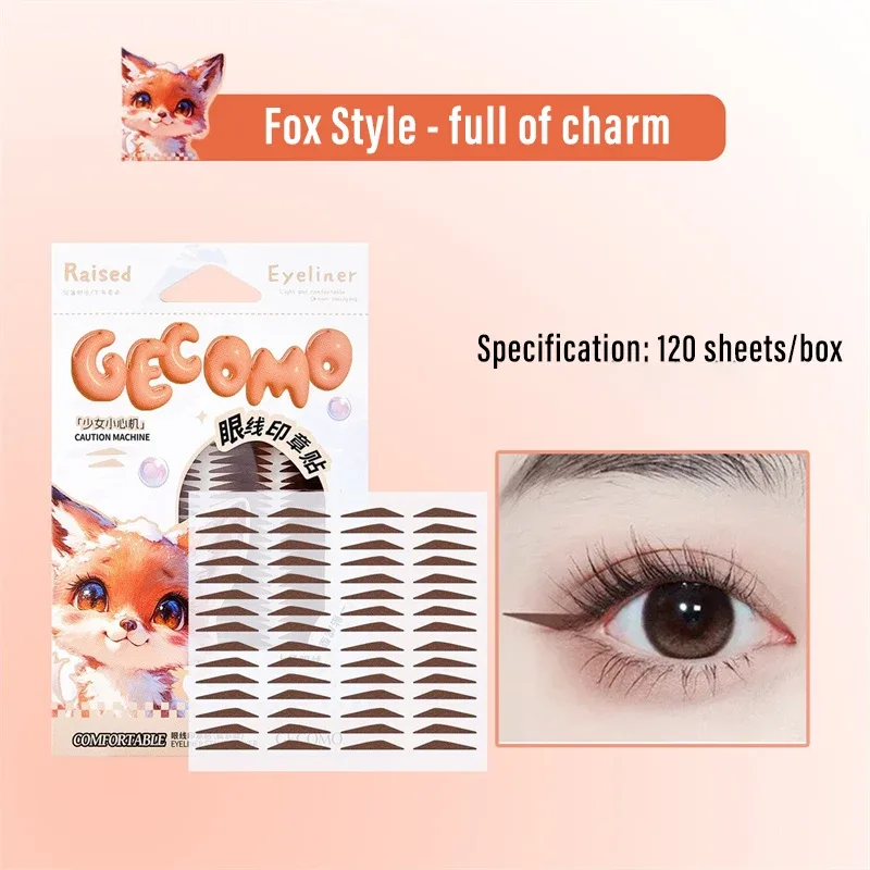 Estêncil de maquiagem para delineador, adesivo resistente à água, resistente ao suor, adesivo de beleza para os olhos, ajuste de delineador
