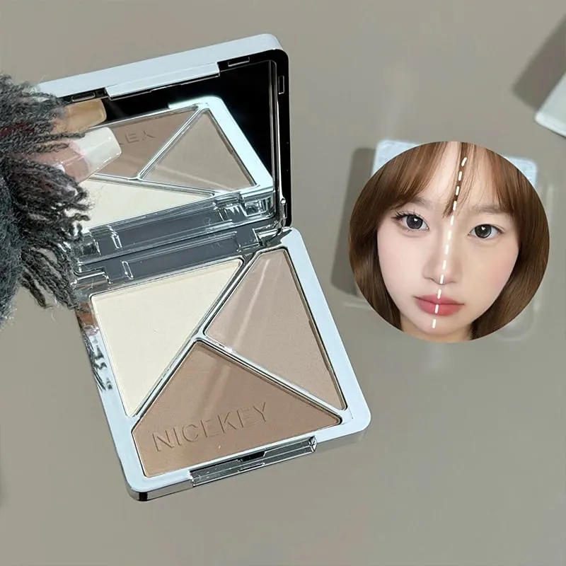 Conjuntos de maquiagem facial incluem 4 gloss, 1 blush, 1 pó prensado, 1 paleta de sombras, 1 paleta de contorno com colar, presente