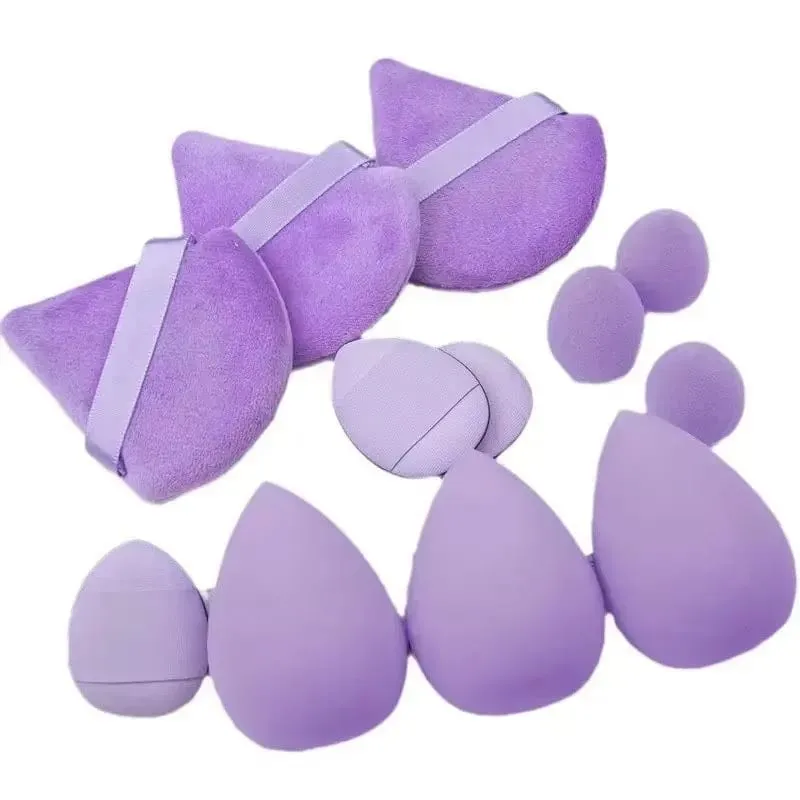 Conjunto de esponja de maquiagem com 12 peças, essencial para iniciantes, cosméticos, fácil de aplicar, conjunto de esponja de base de maquiagem