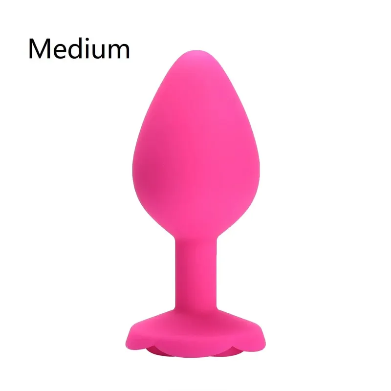Rosa flor silicone anal contas butt plug conjunto pequeno médio grande anal plug jóias treinador anal vibrador ânus sexo brinquedo das mulheres dos homens gay