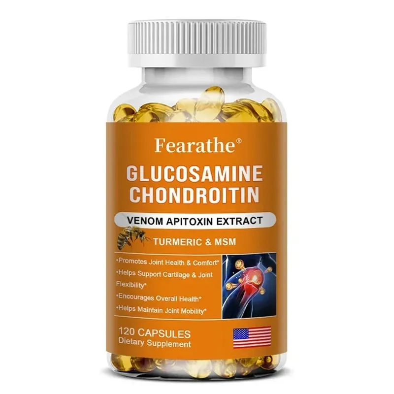 Suplemento de Glucosamina Condroitina MSM e Cúrcuma - Suporte para Cartilagem e Saúde Articular e Flexibilidade Cápsulas Não OGM