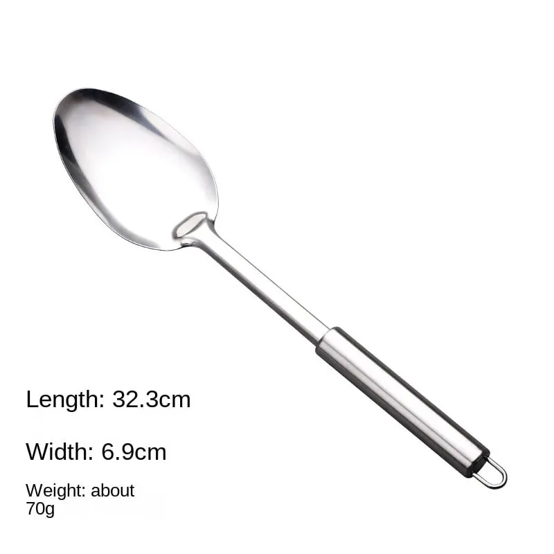Espátula wok de aço inoxidável, durável, cabo longo, utensílios de cozinha, conjunto de utensílios de cozinha, colher de arroz, concha, ferramentas de cozinha