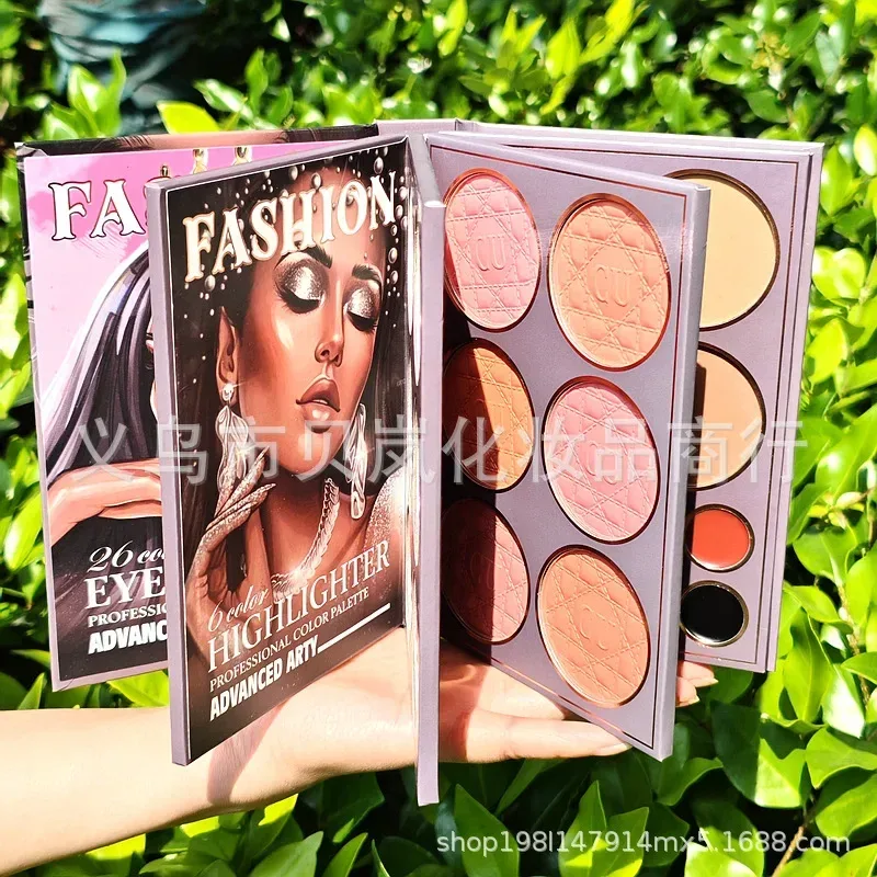 Paleta de sombras livro brilhante fosco glitter camaleão pigmentos prensados ​​profissional palco maquiagem kit cosplay 48 cores