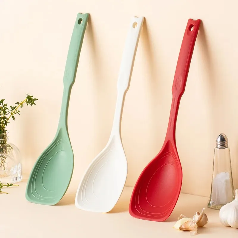 Espátula e colher de silicone multifuncional, panela antiaderente doméstica, espátula especial para fritar, cozinha, colher