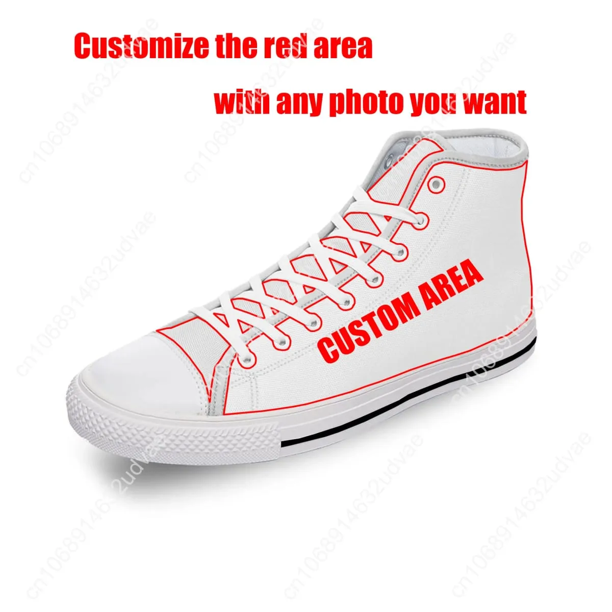 Men Vulcanized Sneakers High Top Canvas Shoes Custom Image Name Design Mens Flat Shoes Lace Up Footwear Dropshipping