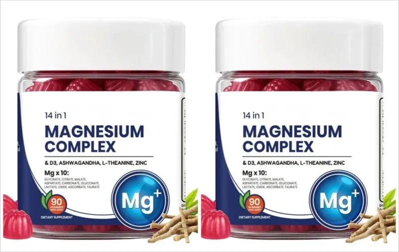 Googeer DeepCalm Magnesium Complex Gummies for Evening Calm Support with Vitamin D3 Zinc Ashwagandha L-Theanine 90 Gummies