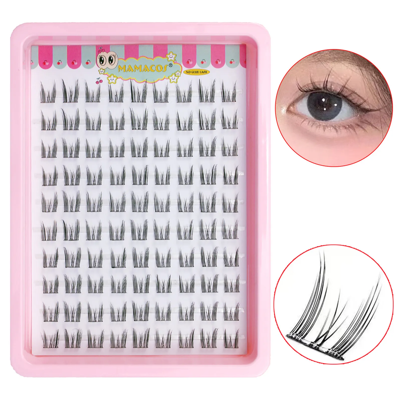 10 linhas olho de gato único cluster cílios postiços natural cosplay maquiagem cílios postiços auto-adesivo natural extensão de chicote fino