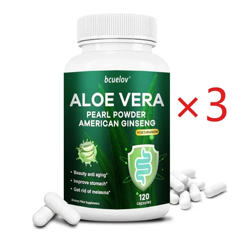 Cápsulas de extrato de Aloe Vera ajudam a aliviar a constipação, limpeza e desintoxicação do cólon e gerenciam o metabolismo do peso