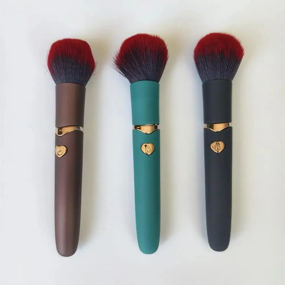 10 engrenagem vibração escova de maquiagem elétrica escova de maquiagem recarregável usb escova cosmética para pó líquido blush corretivo