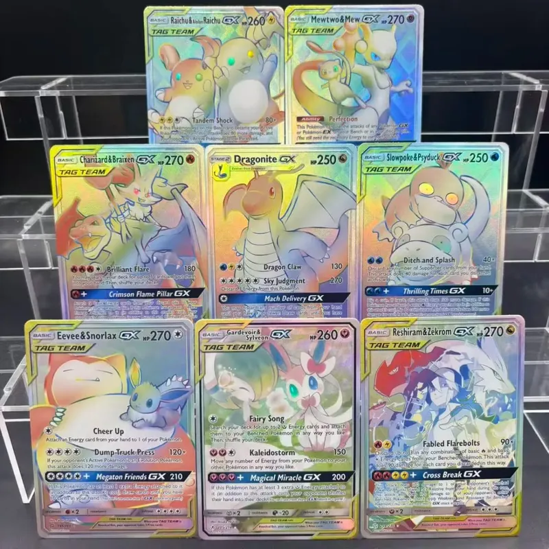 Cartões de coleção diy zekrom umbreon espeon mewtwo gx en auto feito cartão único clássico jogo anime cartão presente brinquedo