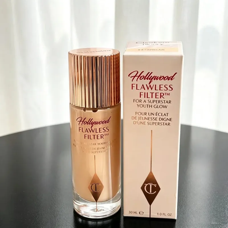 Charlotte tilbury batom líquido base iluminador pó prensado blush facial corretivo base maquiagem cosméticos