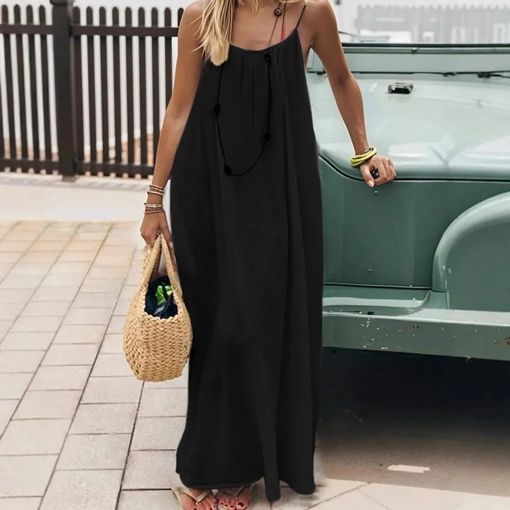 Vestidos cami sem costas abertos, vestido de salão com alça espaguete, sem mangas, vestido de casa longo, férias, praia