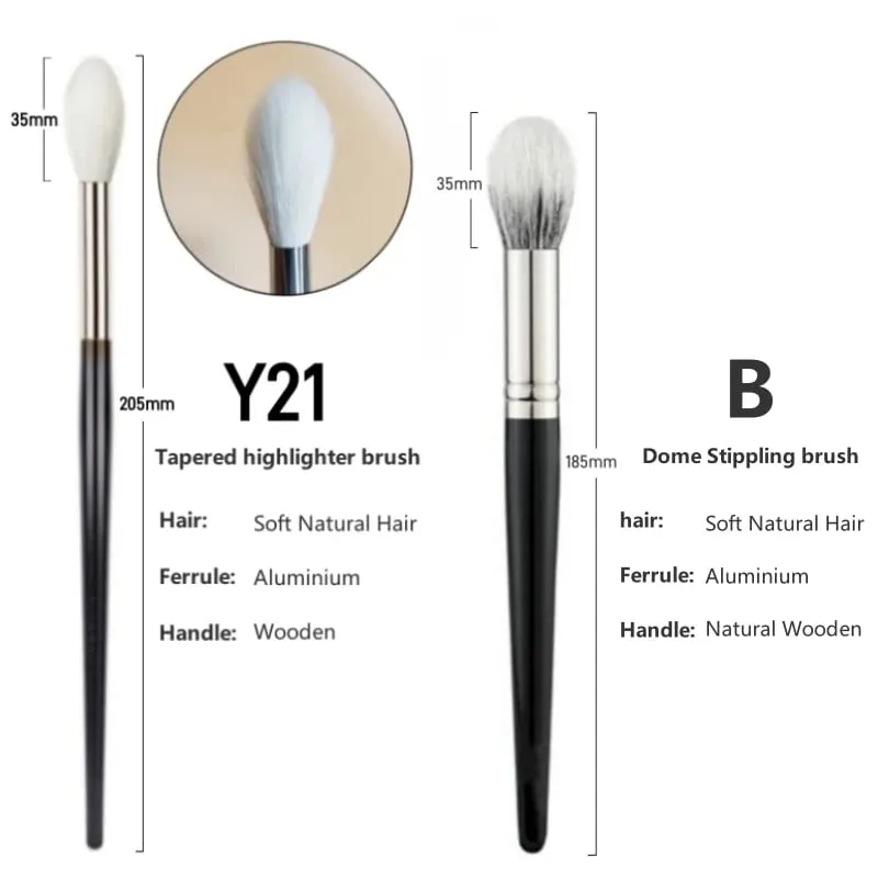 Pincéis de maquiagem cônicos, iluminador, cabelo de cabra natural, alta qualidade, liquidificador facial, ferramentas de pincel de maquiagem