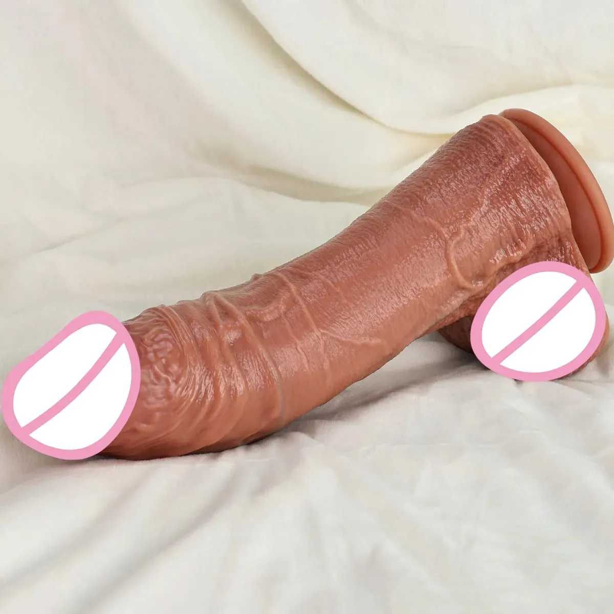 Realista macio duplo silicone grande vibrador pele simulada pênis artificial masturbação vaginal ventosa grande pau mulher brinquedo sexual — image 3
