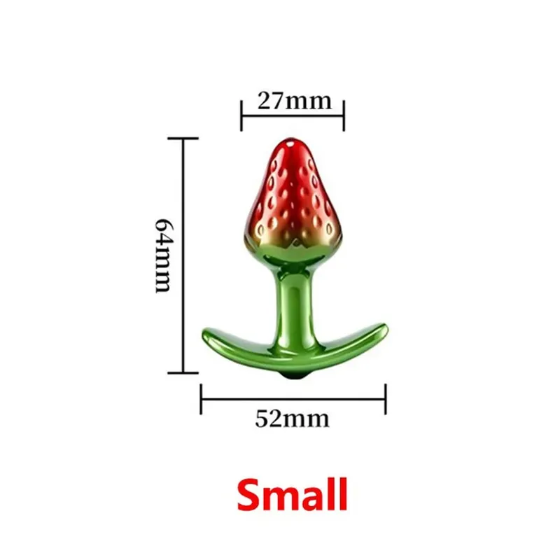Morango metal contas anal butt plug conjunto pequeno médio grande wearable anal plug jóias brinquedo sexo anal para homem mulher