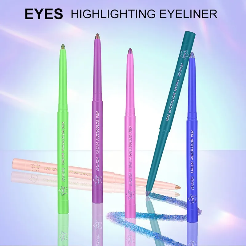 Sombra que muda de cor, delineador multicromado à prova d'água, longa duração, creme suave, forro em gel, maquiagem para os olhos, glitter, sombra