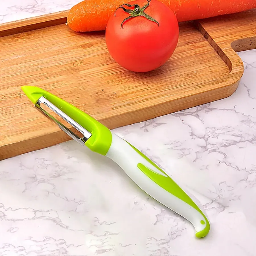 Descascador de vegetais e frutas adequado para cozinha, frutas, vegetais e descascador de batatas, cabo ergonômico antiderrapante e lâmina afiada.