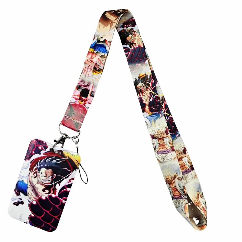 Anime dos desenhos animados titular credencial chaveiros pescoço cordão para cartão de passagem anime titular do cartão de crédito chaveiro correias atacado