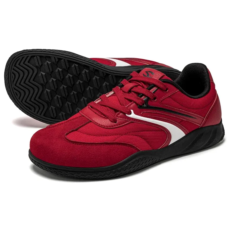 Sapatos descalços de largura larga unissex couro artificial tênis minimalistas rendas retro sapatos de caminhada para mulher