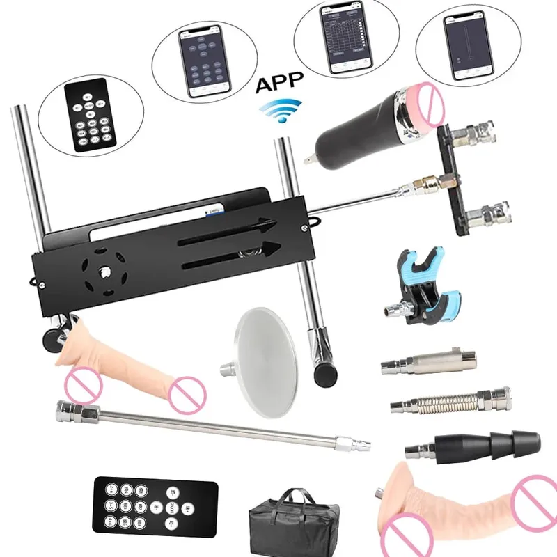 App inteligente premium sistema de máquina de sexo silicone vibrador empurrando amor máquina de sexo massageador de controle remoto para mulher