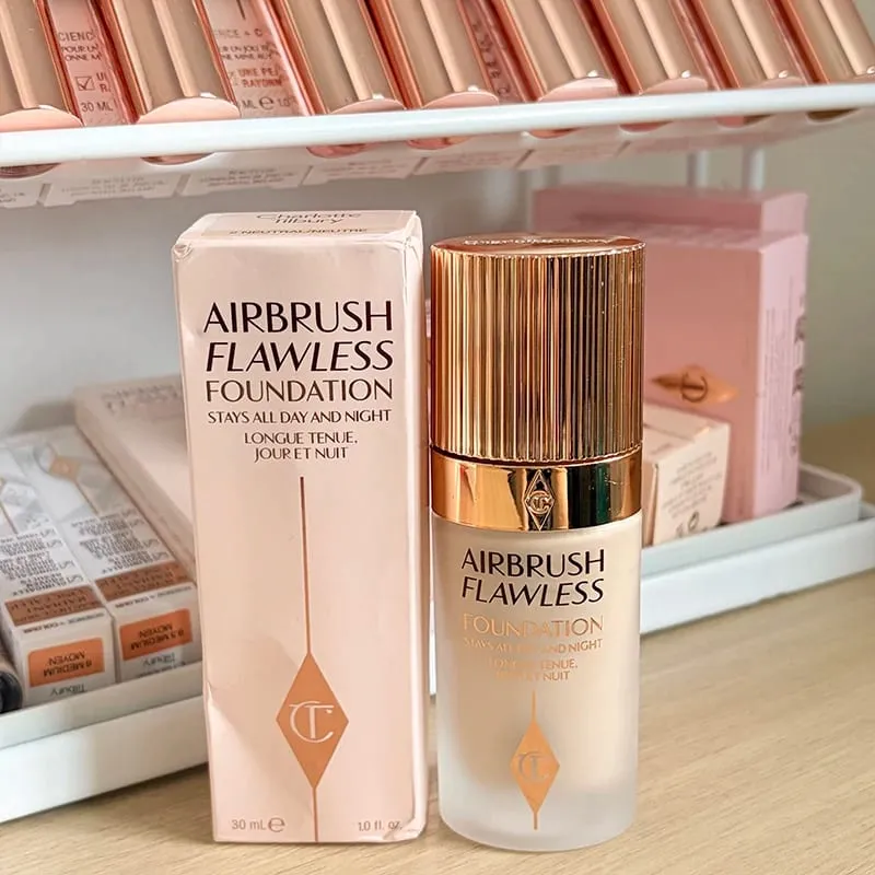 Charlotte tilbury ct conjunto de maquiagem base pó antioxidante suave fino alta à prova d' água base de essência nutritiva para a pele