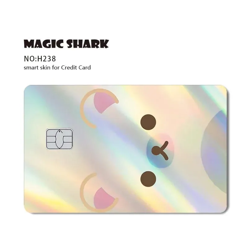 2026 New Cute Holographic Mouse Cat No Fade Laser Reflective Front Skin Cover Skin Sticker for Credit Card Debit Bank Card