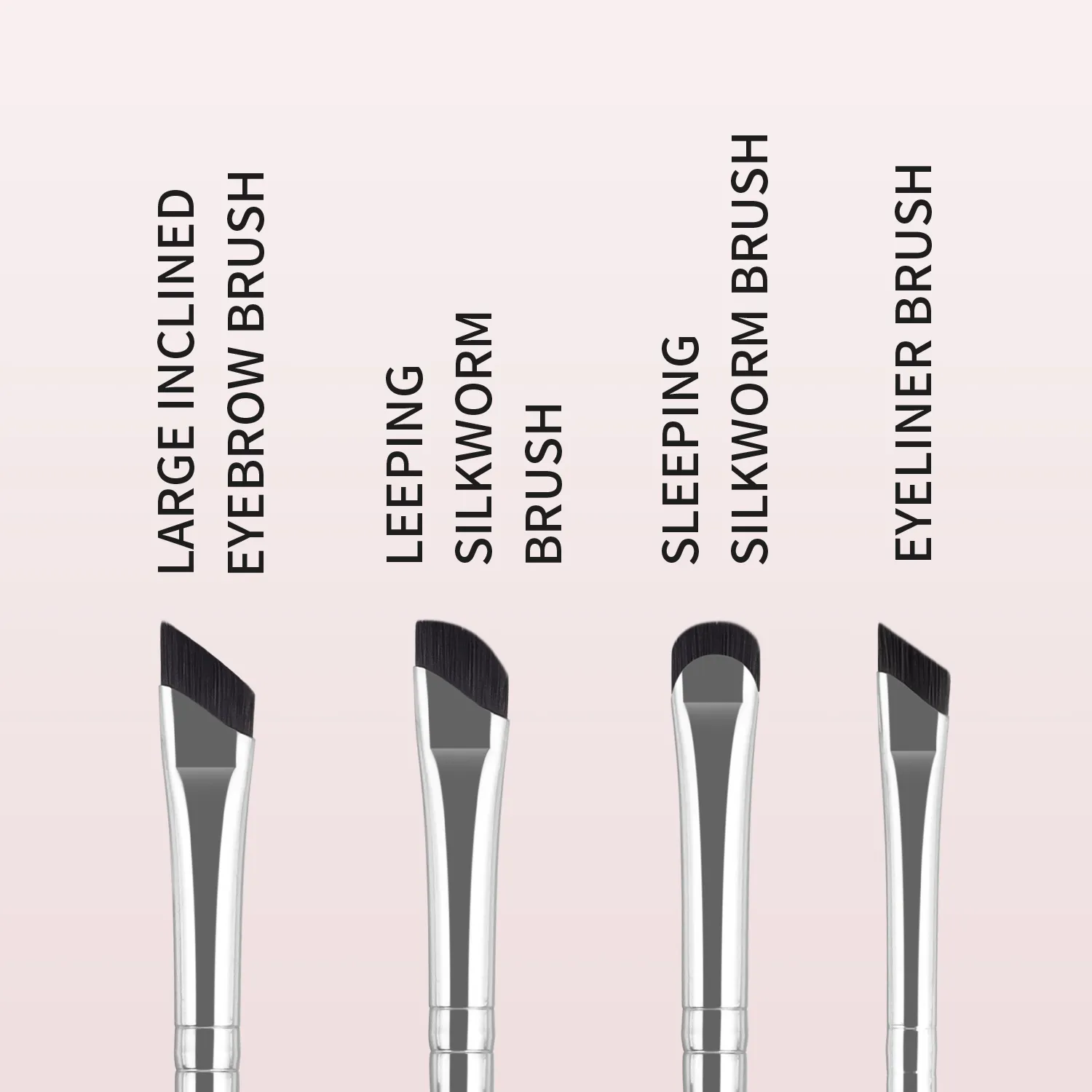 Conjunto de pincéis de sobrancelha angular ultra fino, 4 unidades, pincel de sobrancelha fino e preciso para pó de sobrancelha, delineador de gel, ferramentas de maquiagem para os olhos