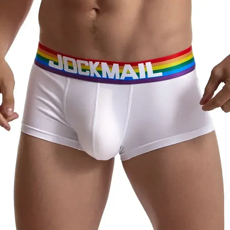 قوس قزح حزام رجل السروال boxershort القطن الرجال الملاكمين الذكور ملابس داخلية جيدة التهوية الرجال سراويل لينة سراويل داخلية للرجال أسود أبيض