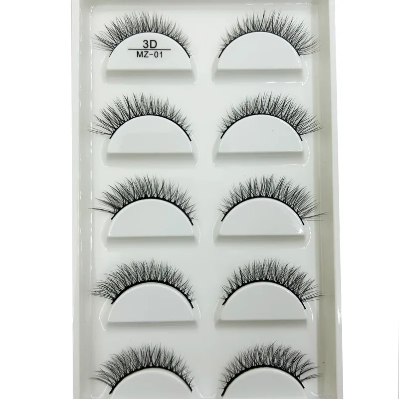 Wholesale 5 Pairs 3D Natural Mink False Eyelashes Makeup Extension Eyelash Fake Eye Lashes Faux Cils Make Up Beauty Cilios