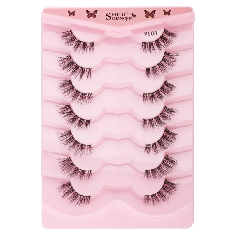 Half EyeLashes Natural Fluffy False Eyelashes Cat Eye Lash 3D Faux Mink Lashes Soft Winged Eyelash Extension Makeup Tool