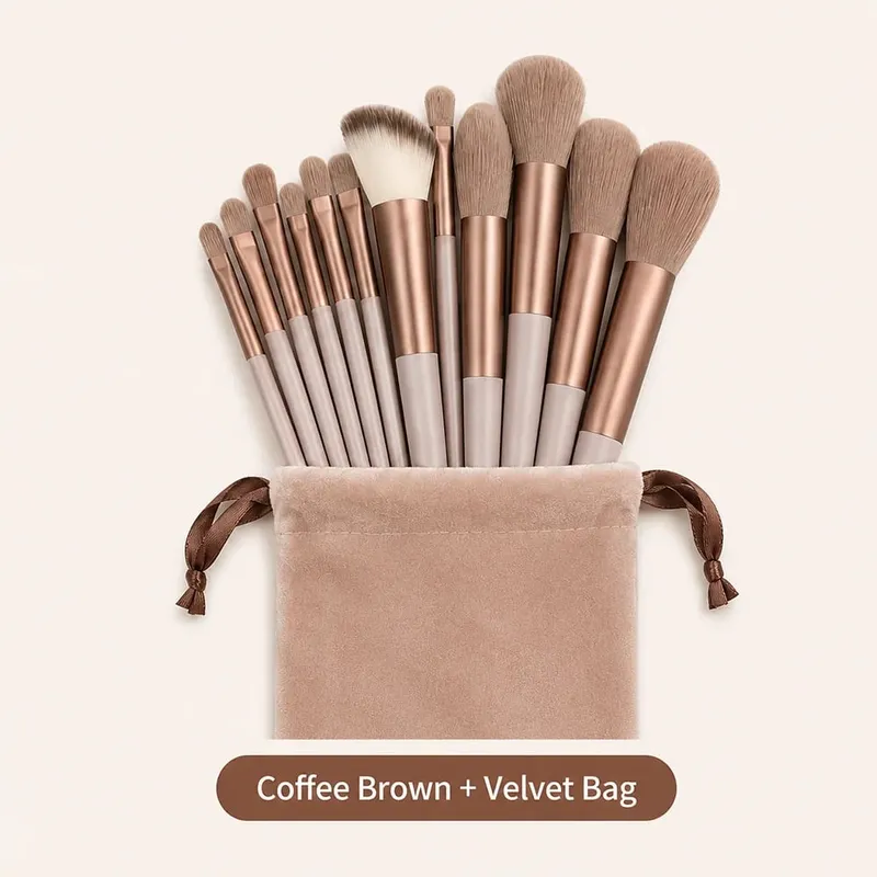 13Pcs Makeup Brush Set Soft Face & Eye Makeup Brushes for Foundation Powder Blush Concealer & Eyeshadow