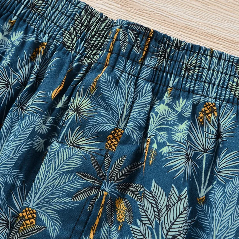 Men's Cotton Boxer Shorts, Printed Pattern Men's Underwear, College Style Shorts, Summer Breathable And Comfortable Loungewear
