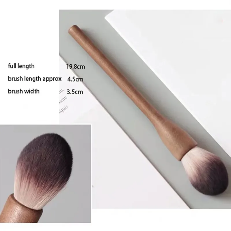 New Retro Wood Handle Makeup Brushes Super Soft Walnut Loose Powder Blush Foundation Contour Brush Cosmetic Makeup Tools