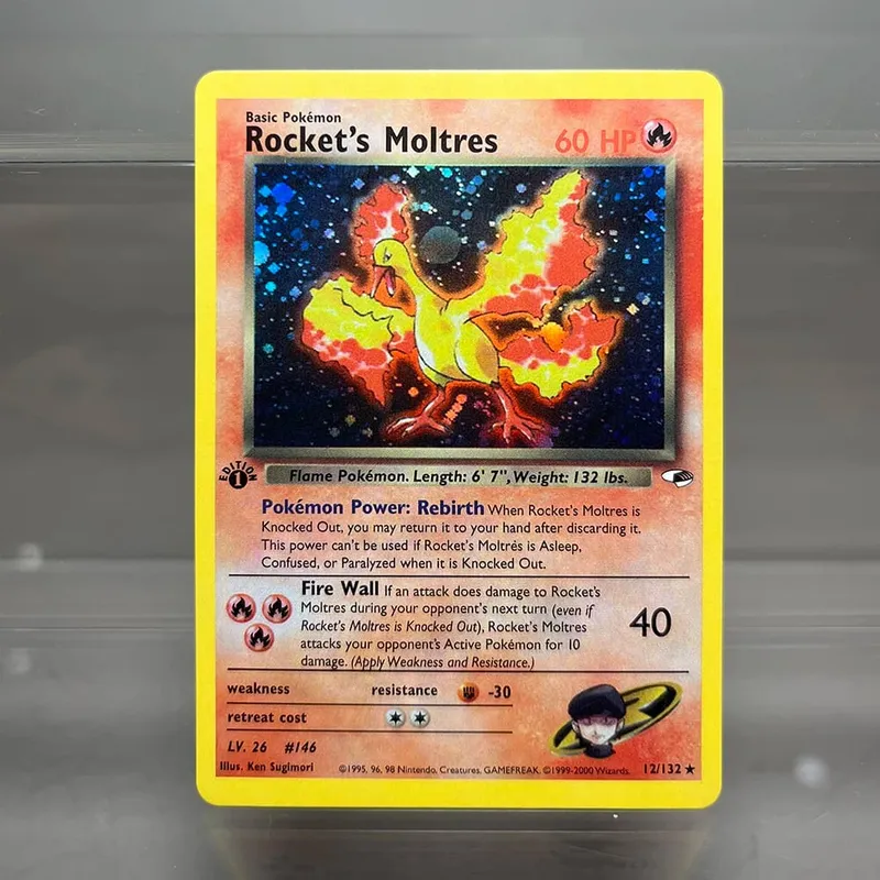 Cartões pkm 1ª edição desafio de academia 1996 conjunto de base cartões de folha única mewtwo gengar raichu jogo coleção cartões ptcg cartões proxy