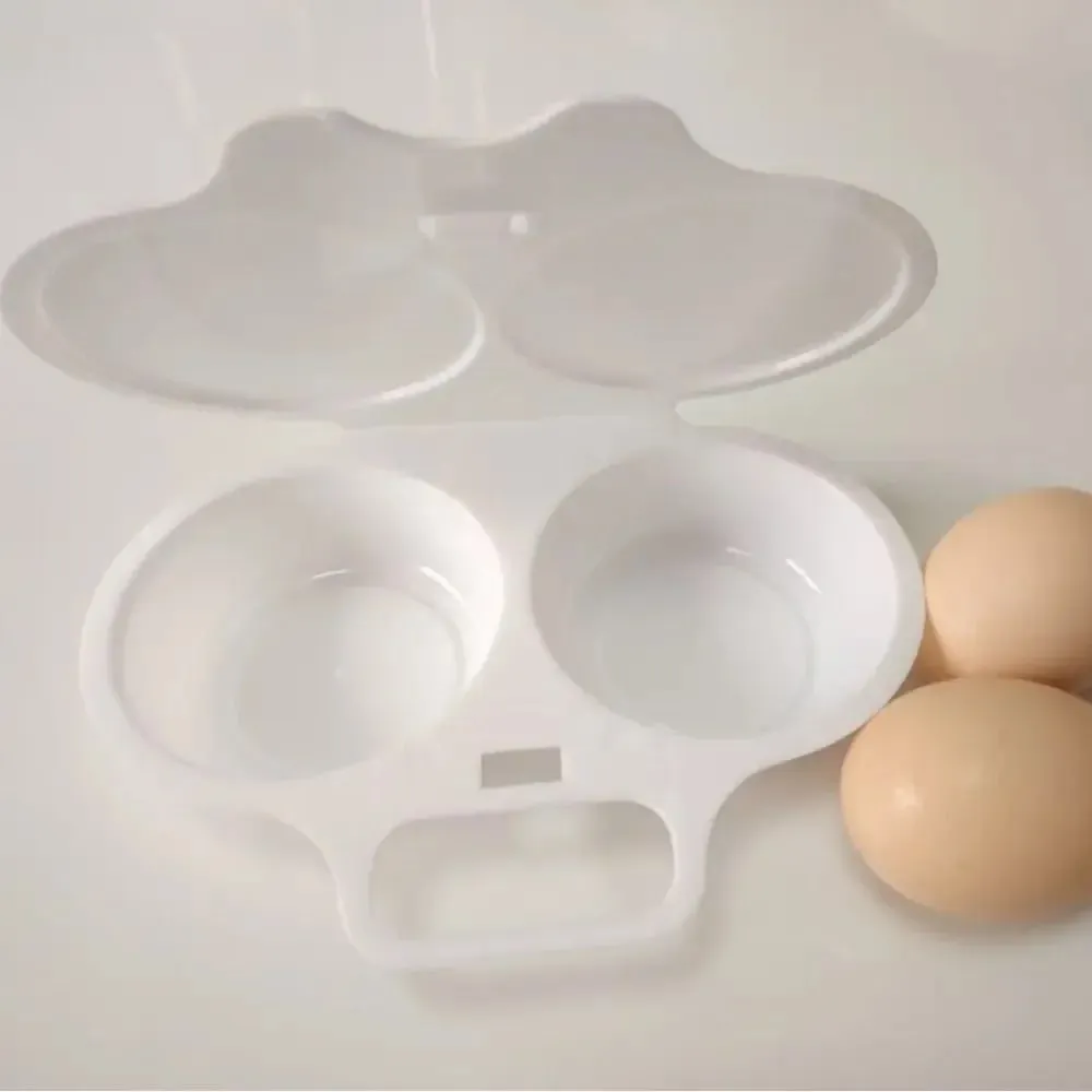 Molde de plástico para ovos, micro-ondas, cozinha, molde fácil de limpar, vaporizador de ovos, portátil, resistente ao calor, caixa de ovos no vapor