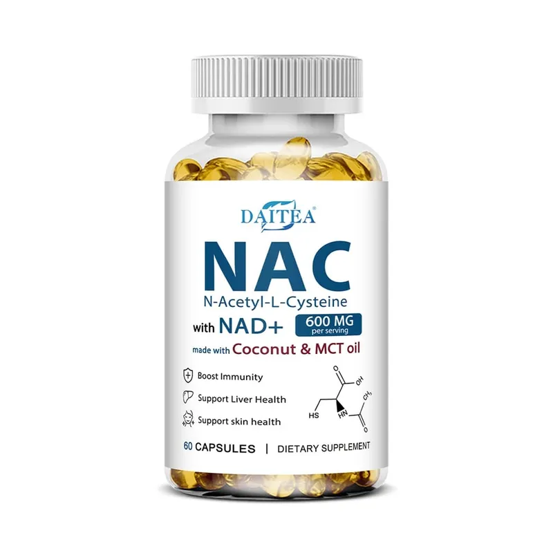 Suplemento N-Acetil Cisteína NAC com NAD + Suporte Antioxidante Suporte Saúde do Fígado Saúde da Pele Saúde Sem Glúten 120 Cápsulas — image 8