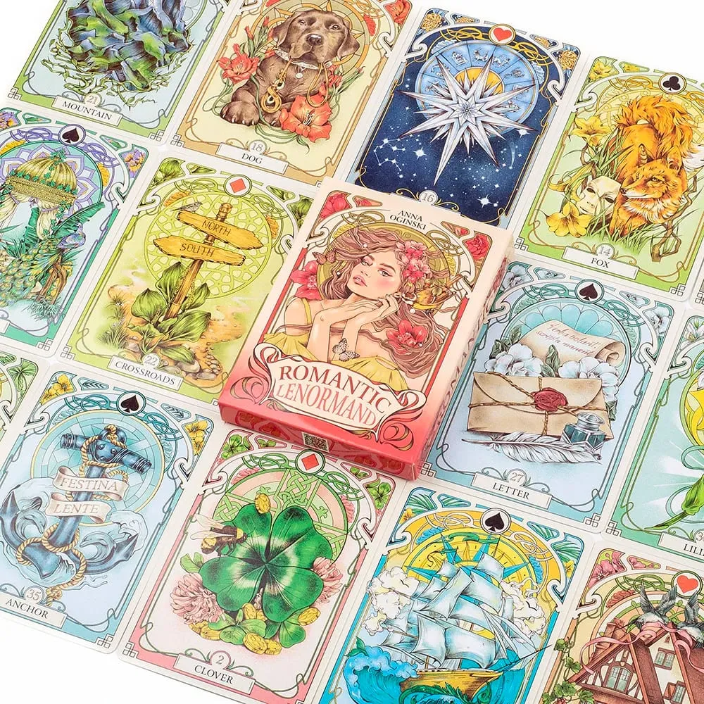 37Pcs Cards Romatic Lenormand Tarot Deck Full English Version Oracles Deck For Girl Board Games 10.2*7.2Cm — image 6