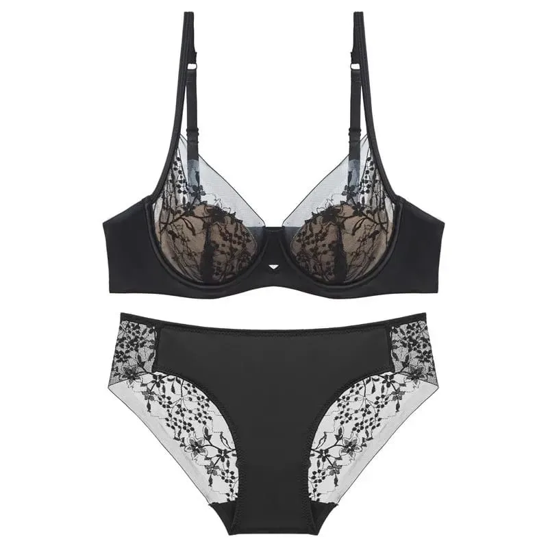 Kit íntimo de renda vermelha festiva de noiva com arame macio, copo fino, conjunto de lingerie de suporte para busto pequeno 32-38, roupa íntima feminina