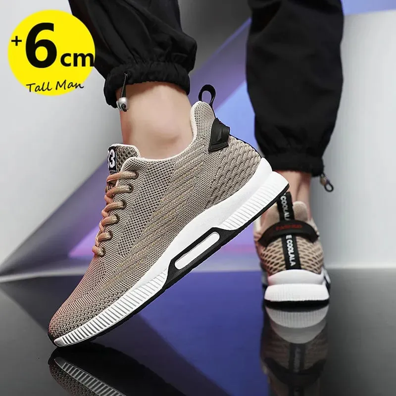 Tênis masculino palmilhas de aumento de altura 6cm sapatos de elevador robusto salto mais alto plus size 37-46 — image 5