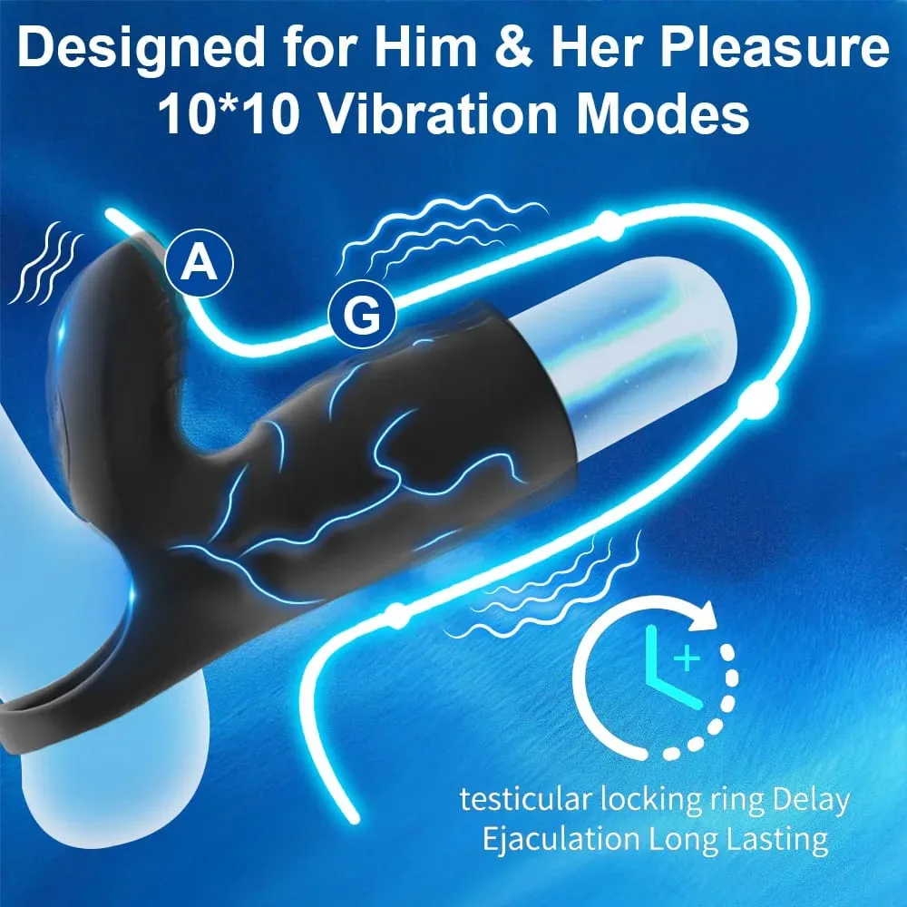 Vibratório pênis manga 10 modos galo anel g ponto estimular vibrador brinquedos sexuais para homens pênis atraso ejaculação ereção trainer 18