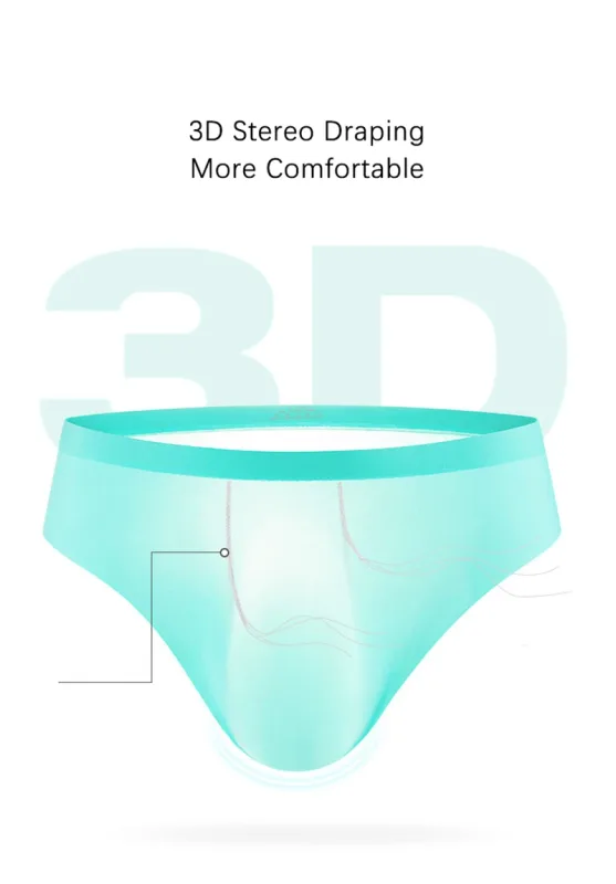 3PCS/lot Men's Ice Silk Briefs Ultra-thin Transparent Seamless Underpants 3D Pouch Sexy Quick Dry Breathable Underwear Panties