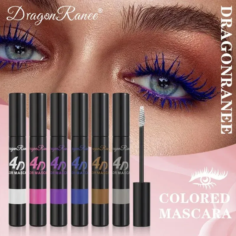 Rímel colorido maquiagem 4d sedoso natural cílios longos rímel à prova dwaterproof água extensão de longa duração grosso curling rímel