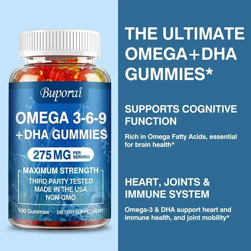 Omega 3 6 9 + DHA 軟糖 - 大腦健康 增強注意力 記憶力 改善血液循環 眼睛支持