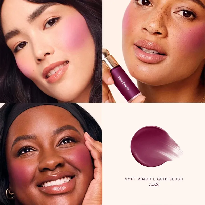 Rare Beauty Liquid Blush Silky and Glides On Smoothly Nature Long Lasting Plump Happy Hope Delight Stained Lipstick Gloss Makeup