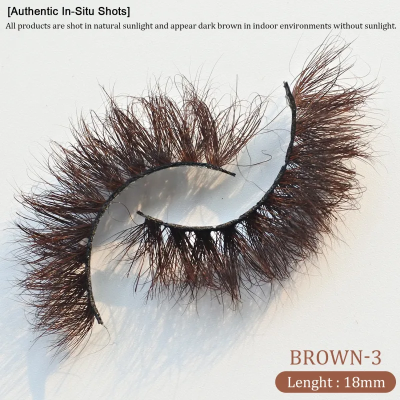 `Marrom escuro 3d vison cílios postiços fofos finos volume tira cílios macios feitos à mão marrom vison cílios maquiagem natural olho beleza t