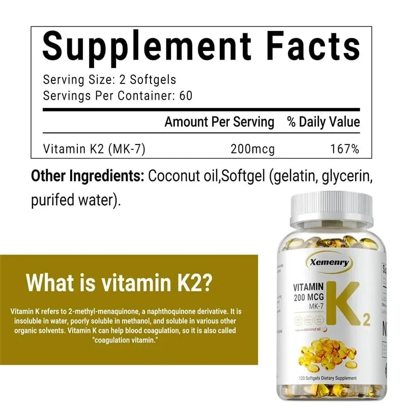 Suplemento de vitamina K2 MK-7 - apoia a densidade óssea, dentes, pele, coração, saúde e imunidade — image 3