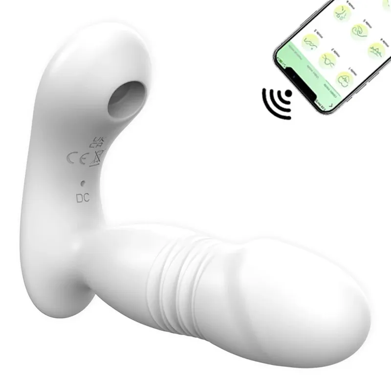 APP 震動器推力 G 點震動器和 9 種吸吮模式,用於陰蒂乳頭刺激肛交玩具,適合女性成人性玩具